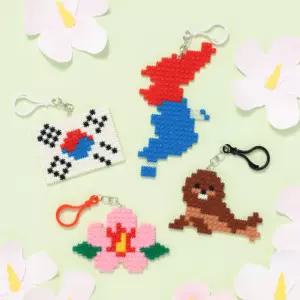 [문구티쳐] 민화샵 KC인증 디폼블럭 6mm 대한민국 키링 (4종택1) DIY 호국보훈만들기 끼우기완구 광복절 만들기수업