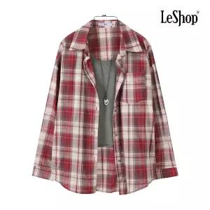 [롯데백화점]르샵 하트 목걸이 이너 세트 체크 셔츠 BP7BL084A