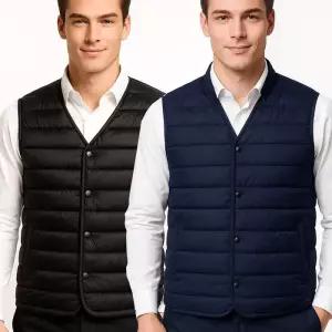 남성 가을겨울 리암 젠틀맨 V넥 코튼 웰론패딩 조끼 방수방풍 캐주얼 점퍼 정장 내부 이너웨어 경량조끼 깔깔이/2