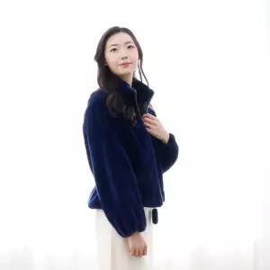 (WJ) 코펜하겐퍼 휘메일풀스킨 지퍼 숏 블루 밍크자켓 국내생산 본사직영 WJF