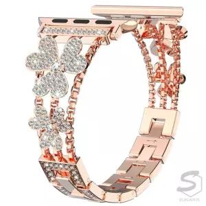 애플워치4 40mm 44mm 호환 럭셔리 플라워 큐빅 스테인리스 스틸 메탈밴드 시계