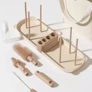 네이쳐러브메레 휴대용 젖병건조대 젖병세척도구 세트 (누디브라운)