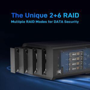 TERRAMASTER D8 브리드 베이 RAID 인클로저, USB 3.2 Gen 2, 10Gbps C타입 스토리지, 싱글, JBOD (디스크리