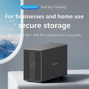 Blueendless 듀얼 베이 쉘 열 방출 3.5 USB 외부 유형 C 하드 드라이브 인클로저 SATA 어레이 박스 HDD 서