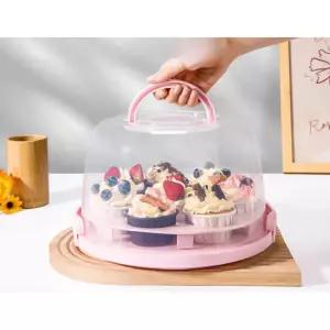 케이크 캐리어 플라스틱 휴대용 파티용 초콜릿 치즈 다용도 음식 커버