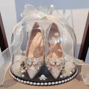 웨딩슈즈 케이스 투명 유리돔 보관박스 선물용 프로포즈 박스