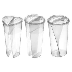 카페용품 반반컵 커피 테이크아웃 일회용 투명뚜껑 포함 15세트