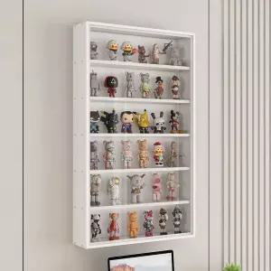 벽걸이형 원목진열장 피규어 장식 5단 흰색 선반 인테리어 용품