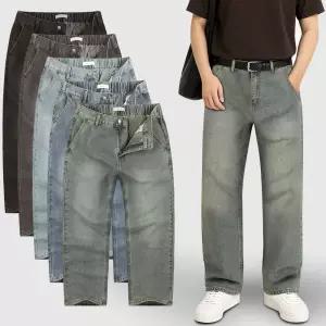 남자 세미 와이드 청바지 일자핏 통바지 남성 밴딩 연청 중청 흑청 데님팬츠 블랙진 빅사이즈 28~42