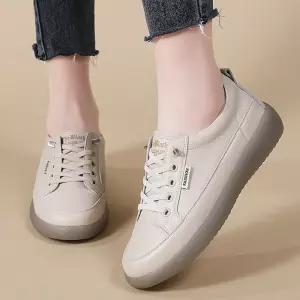 피카소 폭신한 여성용 소가죽 소프트 클립 끈 컴포트화 스니커즈