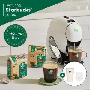 [텀블러] NEW 돌체구스토 네오 스타벅스 앳홈 팩 캡슐 커피머신(캡슐2box + 머그2개 포함) +네오미르텀블러+ 더블월 글라스 아메리카노 컵