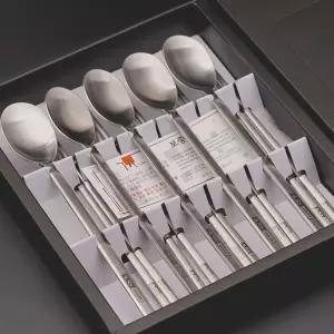 블랙앤화이트 5인 수저 블랙 박스 세트/고급/업소용/숟가락/젓가락/셋트/예쁜/이쁜/양식/새트/쇠젓가락/