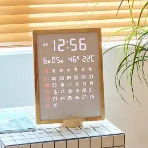 오아 캘린더 led 벽시계 디지털 무소음 벽걸이 시계 거실 사무실 전자 달력 개업 선물