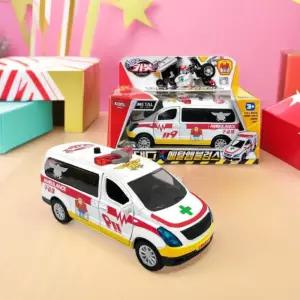 헬로카봇 댄디 메탈 앰뷸런스 구급차 다이캐스트 자동차 미니카 풀백카 사운드 라이트 모형