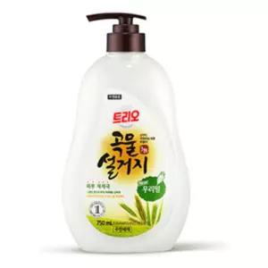 트리오 곡물설거지 우리밀 750ml 용기 애경 주방세제/세정제/퐁퐁/다목적/기름기/세균제거/과일채소/세척
