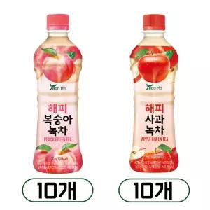 연호음료 해피 복숭아녹차 10개 + 해피 사과녹차 10개