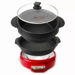 분리형 전골냄비 전기그릴 냄비 멀티쿠커 뚜껑 국산