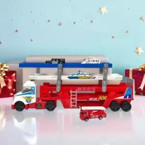 미카 레스큐 맥스 캐리어카 중장비 카캐리어 운반차 자동차 경찰차 소방차 앰뷸런스 장난감