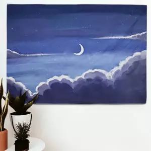 [보리보리/오너클랜]인테리어 그림 패브릭포스터 벽장식 유화 초승달 소