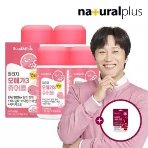 굿앤키즈 어린이 알티지 오메가3 츄어블 오렌지맛 90캡슐 4통 + 비타민C 구미1봉