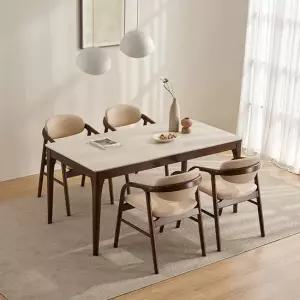 삼익가구 오벤느 포세린 통세라믹 4인용 와이드 원목 1600 식탁세트(의자4)