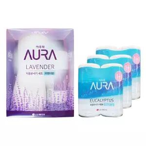 엘지 아우라 자동분사 방향제 본품 1개 리필 캔 유칼립투스향 2입 3개