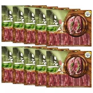 초심 명품 오리 슬라이스 400g x 10개 대용량 강아지간식 육포