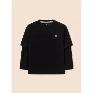 [BEANPOLE KIDS] [25FW 시즌오프 30%] 그래픽 레이어드 긴소매 티셔츠  블랙 (BI5941U035)