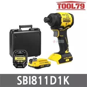 스탠리 SBI811D1K 충전 임팩 드라이버 20V MAX 2.0Ah 배터리 1개 브러쉬리스 컴팩트형