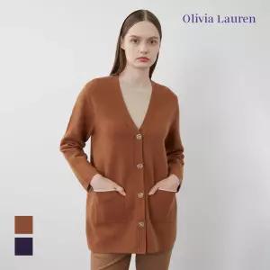 [올리비아로렌] 이중배색 가디건_VOCBC3W9321