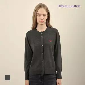 [올리비아로렌] 이중넥 배색 가디건_VOBBC4W9133