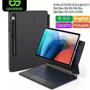 삼성 갤럭시 탭 S11 S10 플러스 S10 라이트 S8 S9 S7 FE 11 12.4인치용 매직 키보드 트랙패드 백라이트 펜