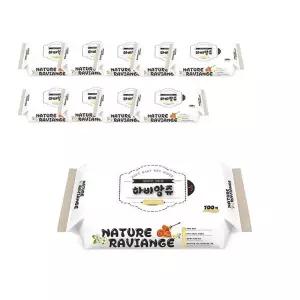 엠보싱 물티슈 대용량 100매 네이처티슈 10개