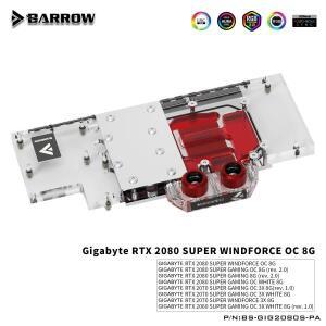 Barrow GPU 수냉 블록  기가바이트 RTX 2080 슈퍼 게이밍 OC 윈드포스 풀 커버 쿨러 BS-GIG2080S-PA