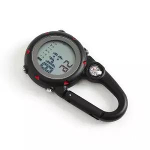 미니 카라비너 시계 블랙레드 백라이트 LCD 카라비나 메탈 산악용품 아웃도어 등산장비