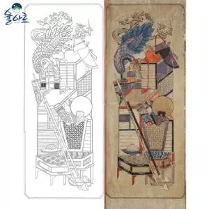 명품 책거리도 2 민화 도안 본 민화그리기 본그림 공모전 취미 원데이클래스 수업자료 컬러링 민화본