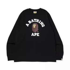 베이프 컬리지 롱슬리브 티셔츠 블랙