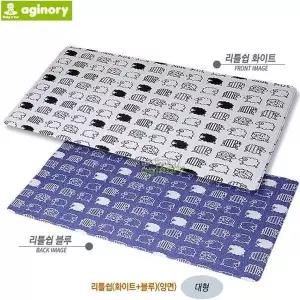 화이트 양면 대형 놀이방매트 리틀쉽 아기노리 블루