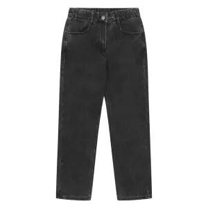 [에꼴리에] 여아 기모 오픈 밴딩 데님 스트레이트 팬츠 21D1257_BK
