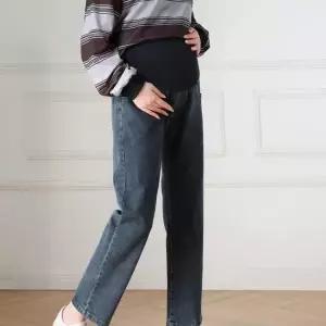 여자 편한 탄력 임산부 면원단 H라인 청바지
