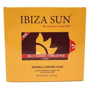 이비자 선 셀프 태닝 물티슈 얼굴과 몸 및 탄 토블렛 스트릭 프리 무취 퀵 드라이 내추럴 글로우 8개입