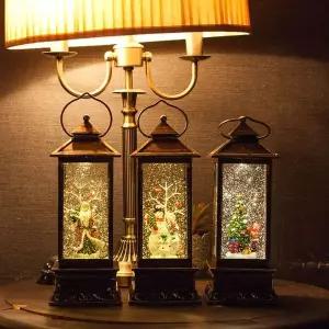 [NS홈쇼핑](USB포함) 사각 랜턴 산타 크리스마스 오르골 워터볼 LED 스노우볼..