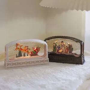 [NS홈쇼핑]앤틱 라운드 크리스마스 오르골 워터볼 LED 스노우볼 무드등 조명..