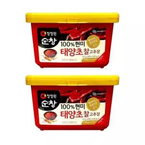 [청정원] 청정원 청정원순창 100% 현미 태양초 찰고추장 2kg(1.7kg+300g) 2개입