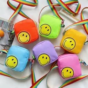 무지개스마일크로스백 스마일 캐릭터 크로스백 가방 학생 휴대폰 가방 용돈주머니