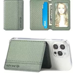 남성 PU 가죽 카드지갑 휴대폰 슬롯6칸 접착식 케이스 Suporter 포켓 폰 다수 겸용