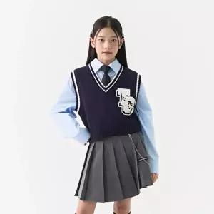 [셀러허브 1]더데이걸 HC37 블링 장식 크롭 스웨터 조끼 THE DAY GIRLS 여아 주니어 아동복 TGVK25101