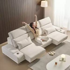 세인트블랑 미엘라 슬라이드 모션 아쿠아텍스 쇼파 무빙 확장 패브릭 4인 소파 sk