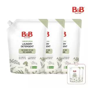 [비앤비][증정] 유아 비건 세탁 섬유세제 리필형 1500ml X 3개 (+세제800ml 2개증정)