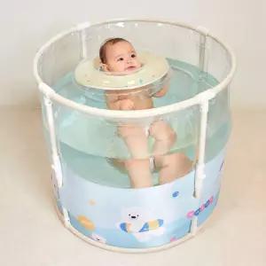 신생아 아기 수영장 밍곰 유아 원터치 접이식 캐릭터 물놀이 풀장